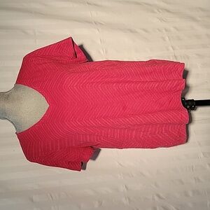 Tommy Hilfiger Red V-Neck Short Sleeve Shirt, Size: XL